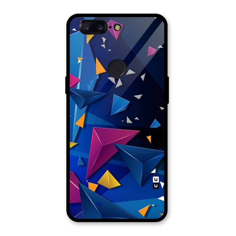 Space Colored Triangles Glass Back Case for OnePlus 5T