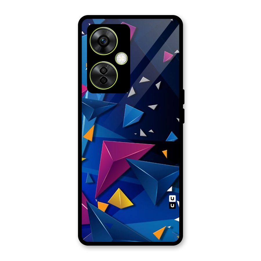 Space Colored Triangles Glass Back Case for OnePlus Nord CE 3 Lite