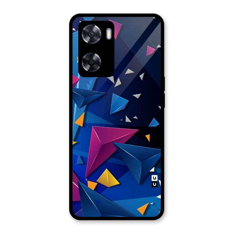 Space Colored Triangles Glass Back Case for OnePlus Nord N20 SE