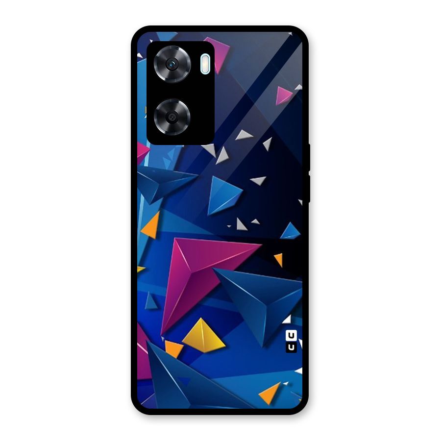 Space Colored Triangles Glass Back Case for Oppo A77s