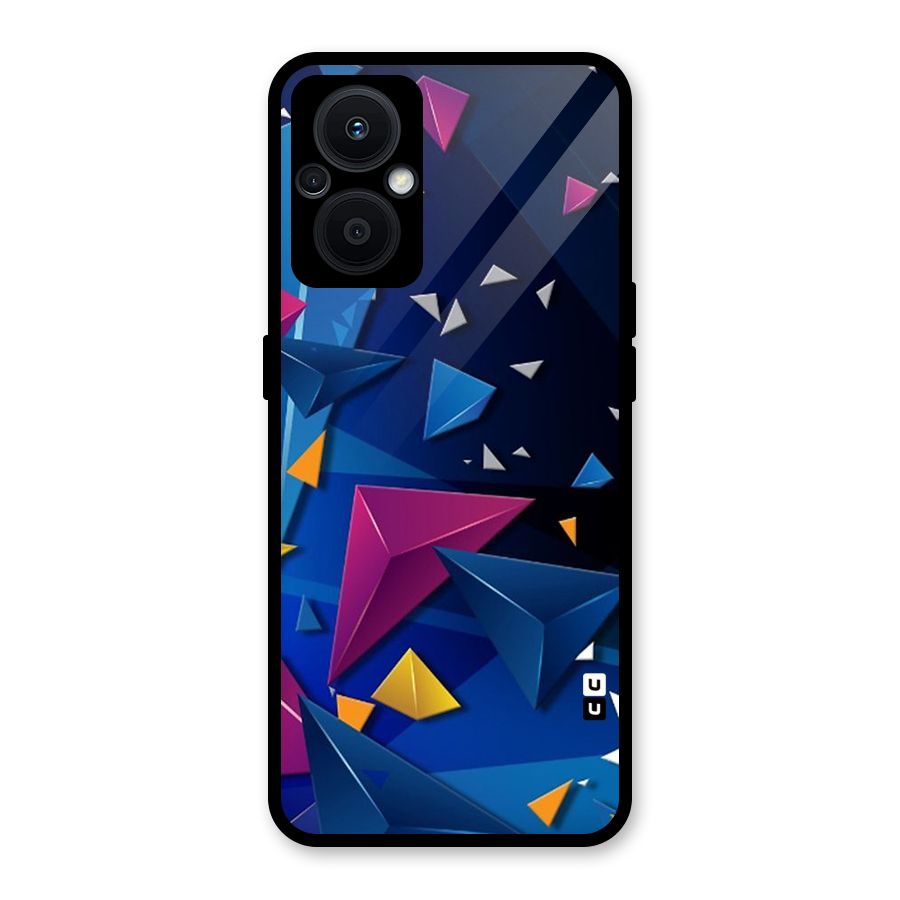 Space Colored Triangles Glass Back Case for Oppo F21s Pro 5G