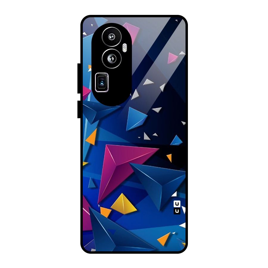 Space Colored Triangles Glass Back Case for Oppo Reno10 Pro Plus