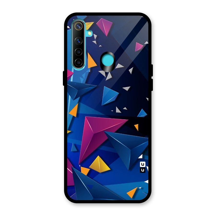 Space Colored Triangles Glass Back Case for Realme 5i