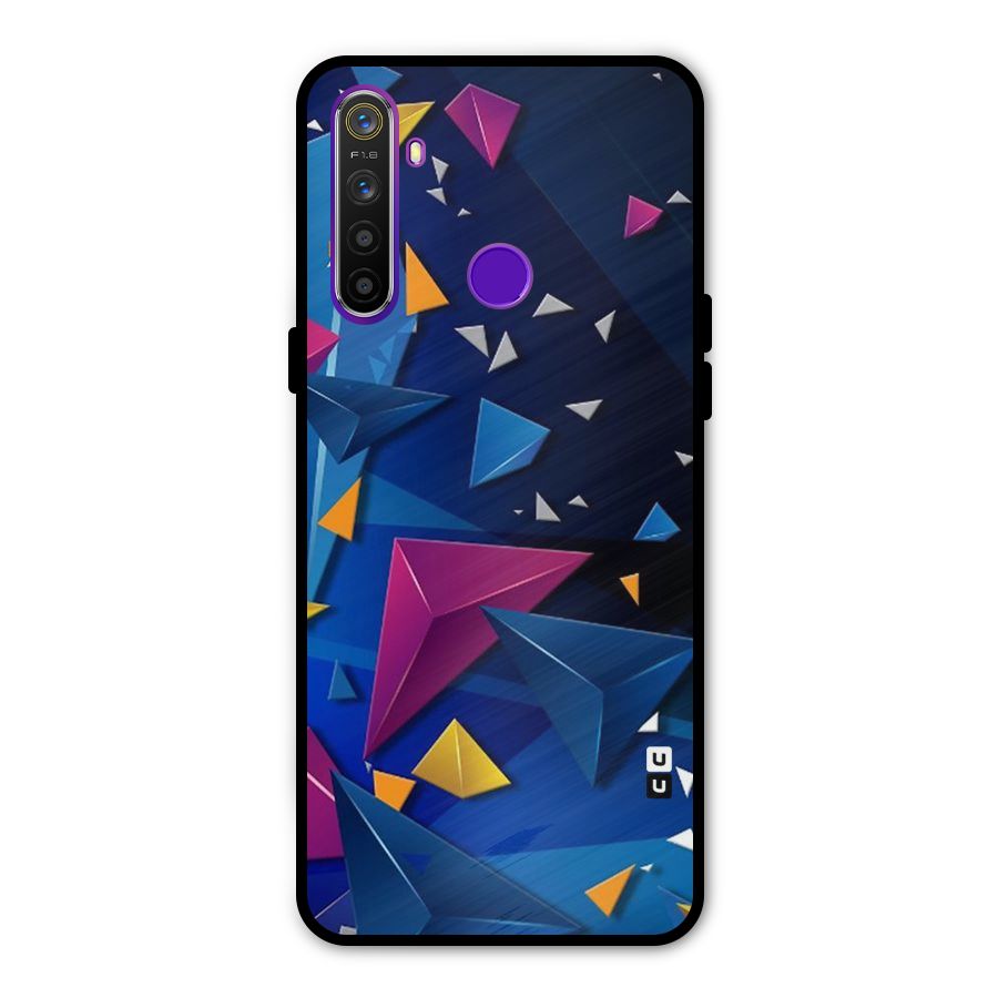 Space Colored Triangles Glass Back Case for Realme 5s