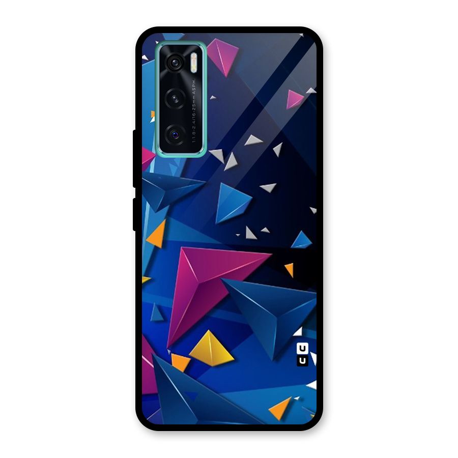 Space Colored Triangles Glass Back Case for Vivo V20 SE