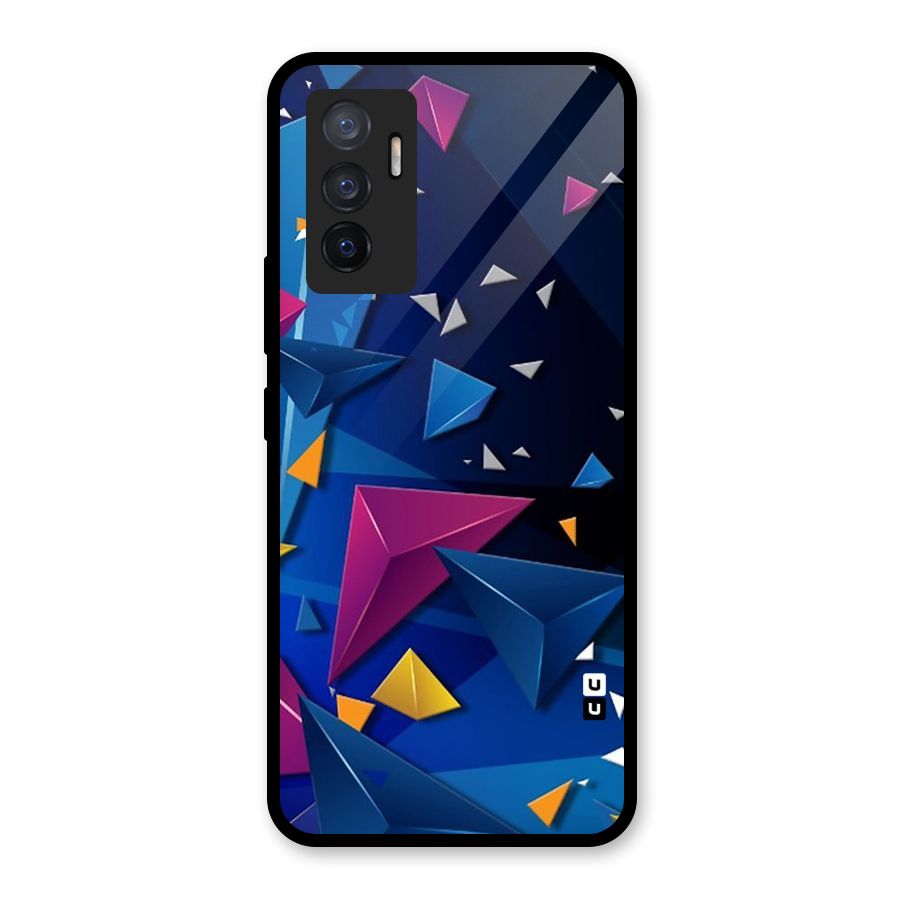 Space Colored Triangles Glass Back Case for Vivo V23e