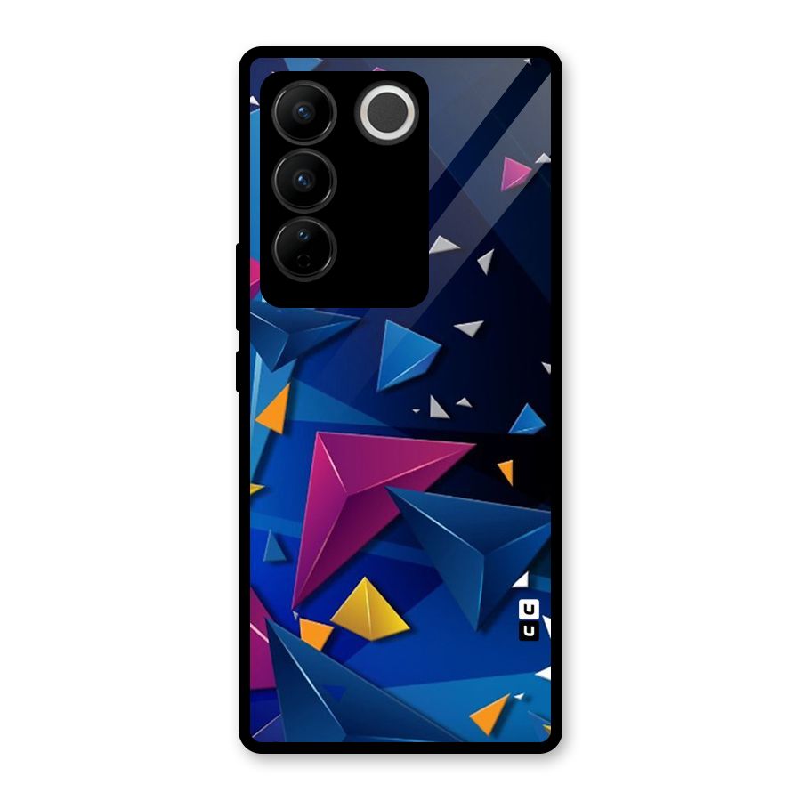 Space Colored Triangles Glass Back Case for Vivo V27