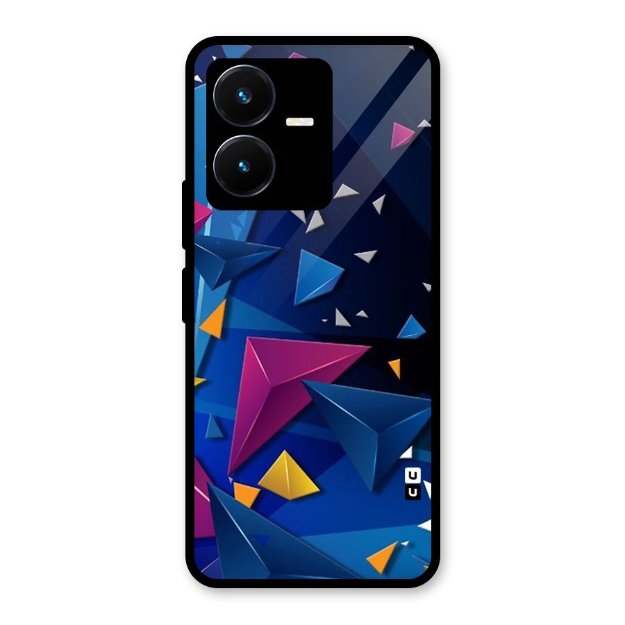 Space Colored Triangles Glass Back Case for Vivo Y22s