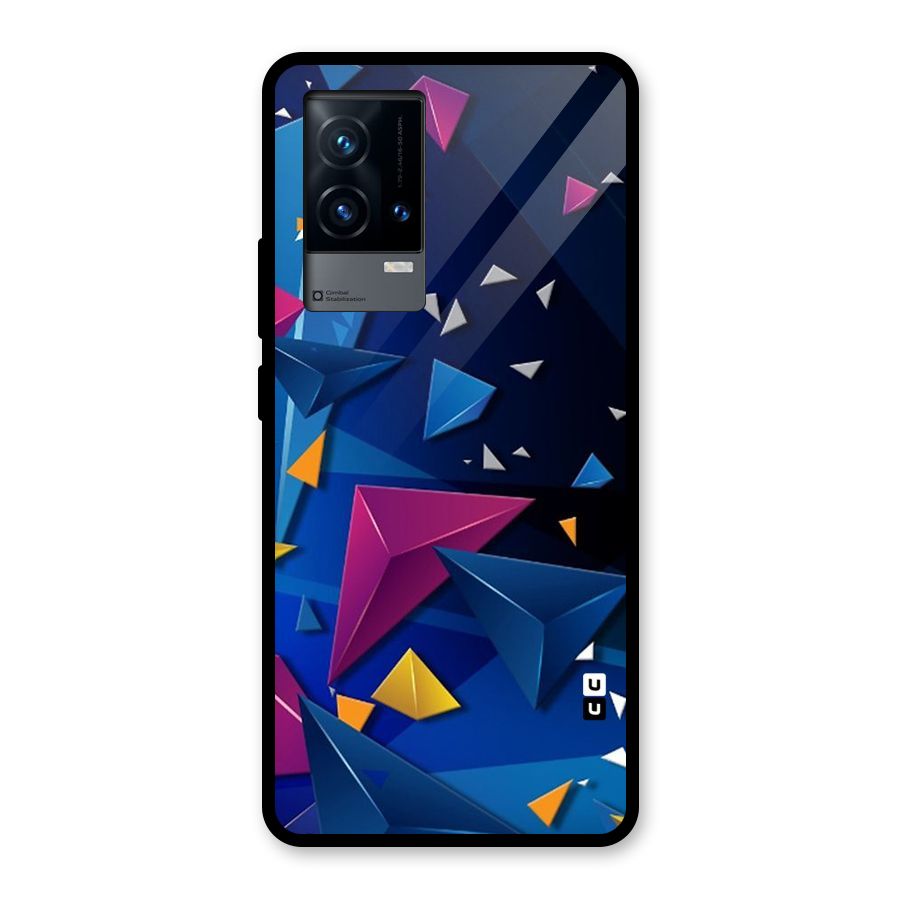 Space Colored Triangles Glass Back Case for iQOO 9 5G