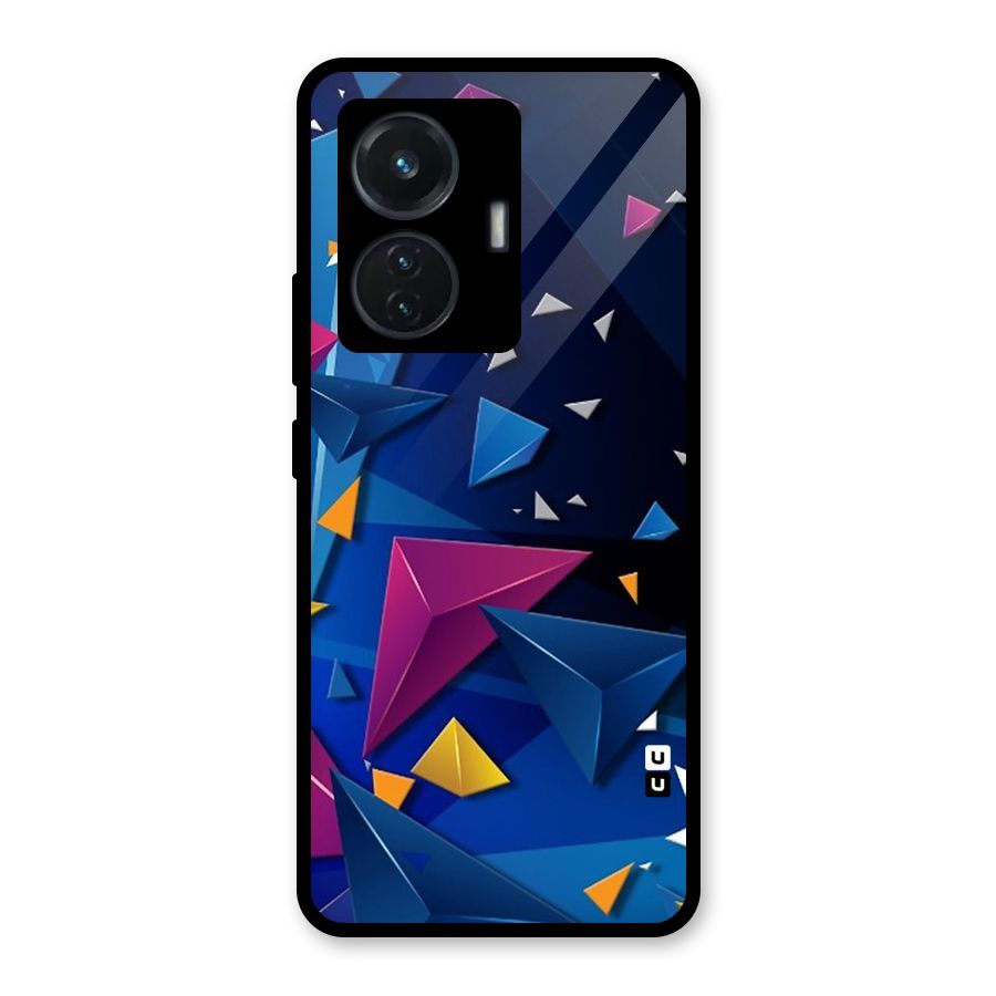 Space Colored Triangles Glass Back Case for iQOO Z6 44W