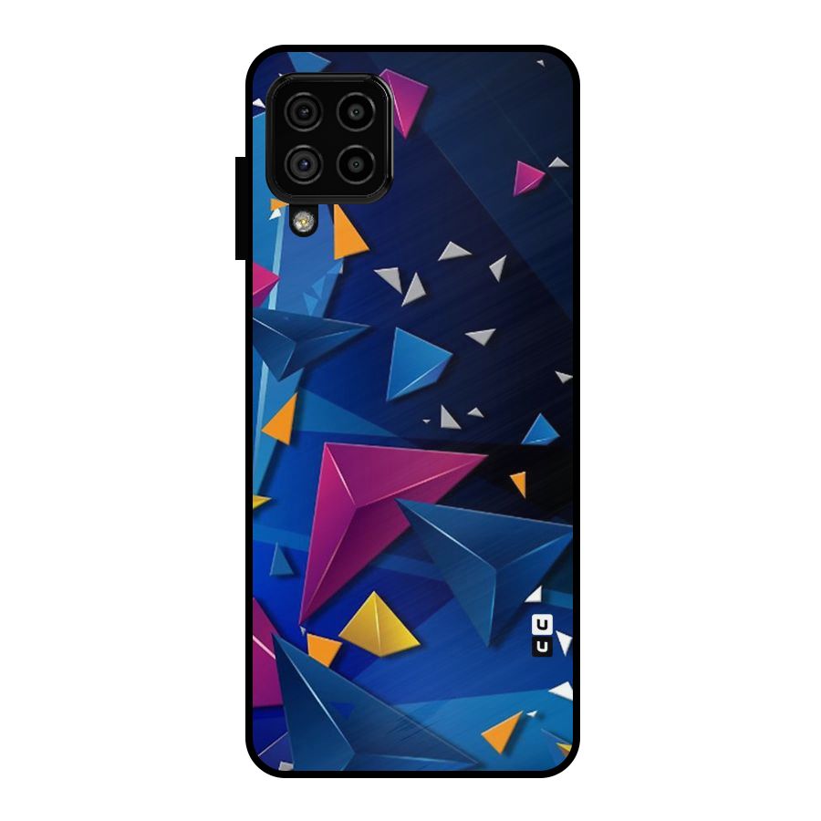 Space Colored Triangles Metal Back Case for Galaxy A22 4G