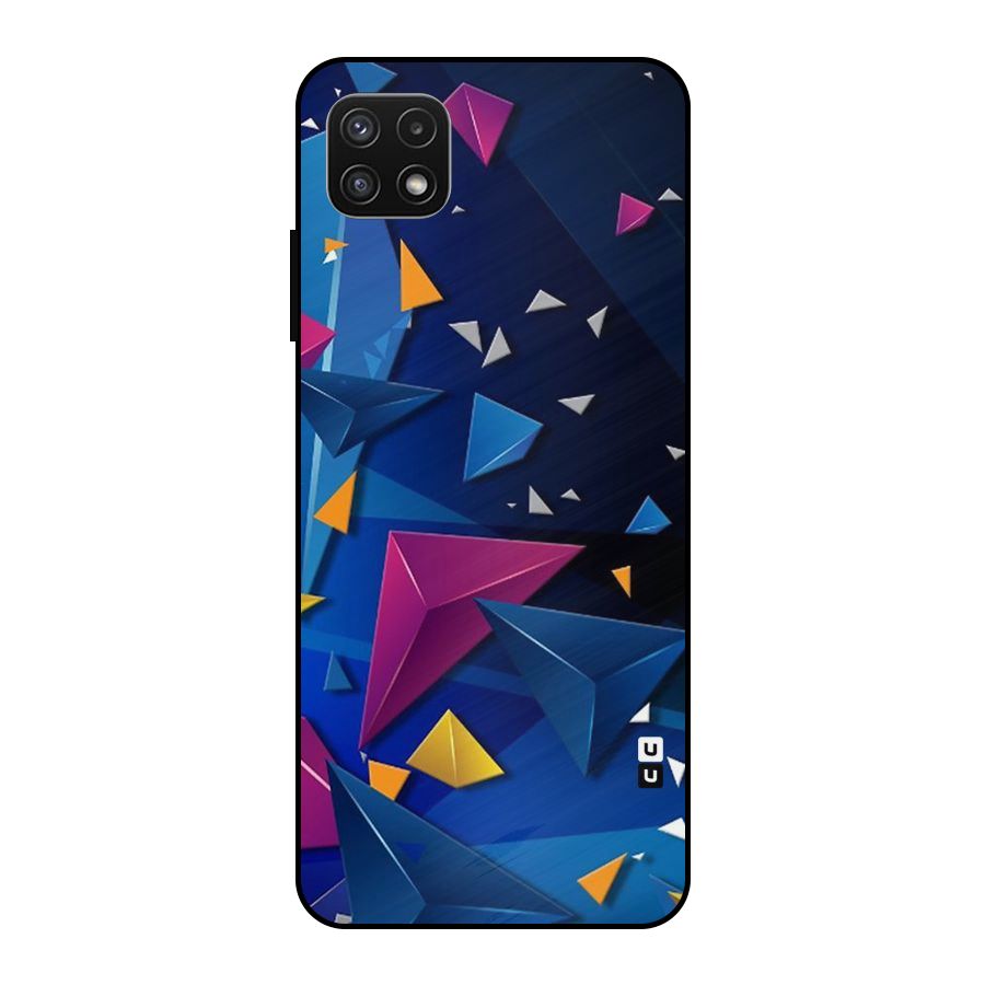 Space Colored Triangles Metal Back Case for Galaxy A22 5G