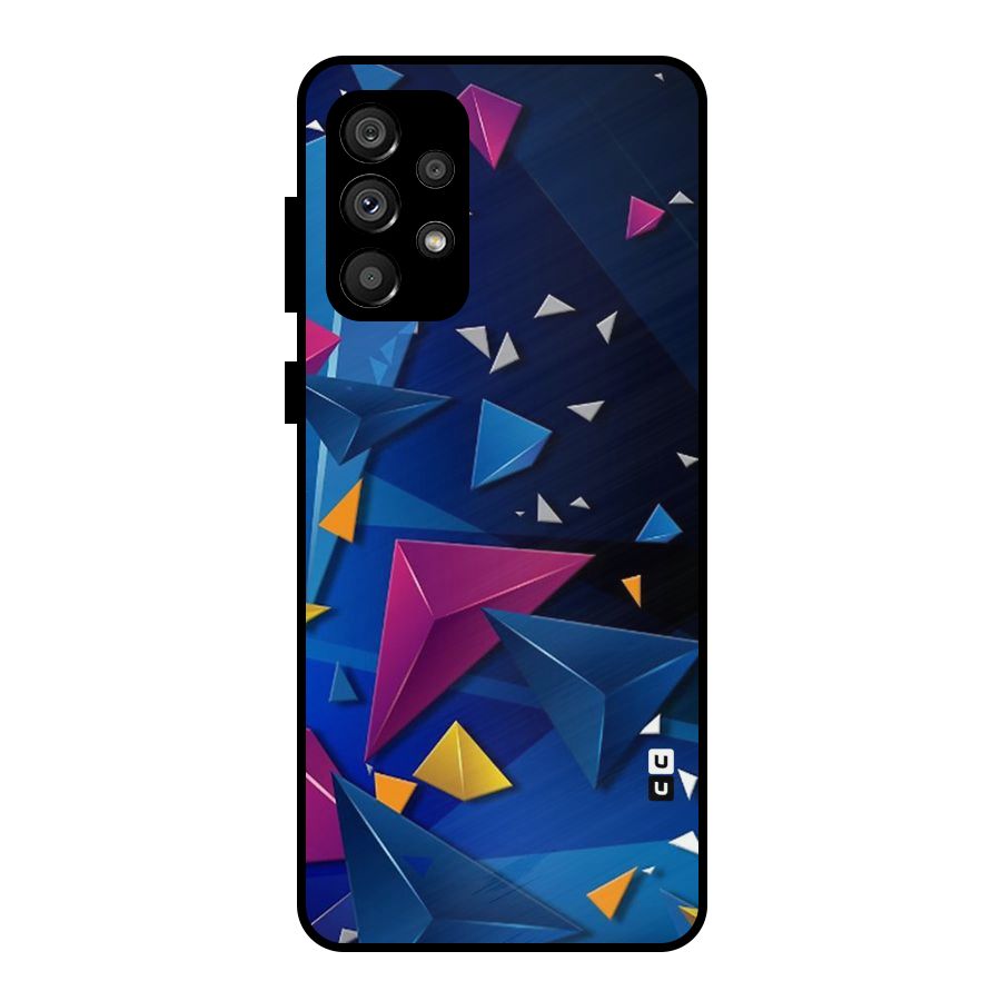 Space Colored Triangles Metal Back Case for Galaxy A73 5G