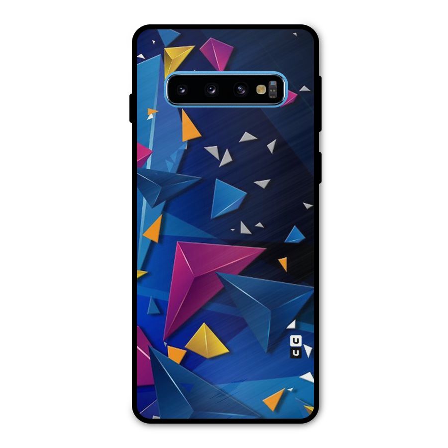 Space Colored Triangles Metal Back Case for Galaxy S10