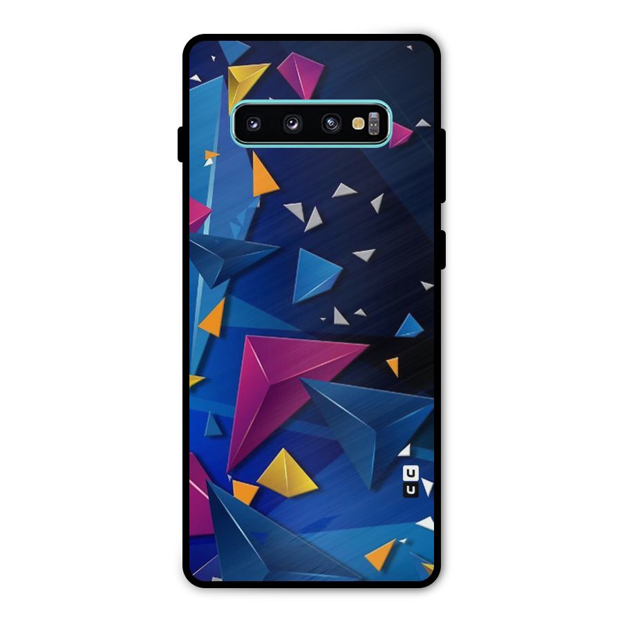 Space Colored Triangles Metal Back Case for Galaxy S10 Plus