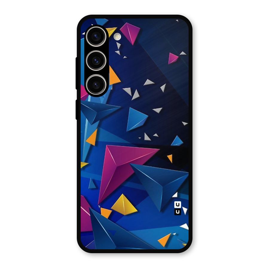 Space Colored Triangles Metal Back Case for Galaxy S23 Plus