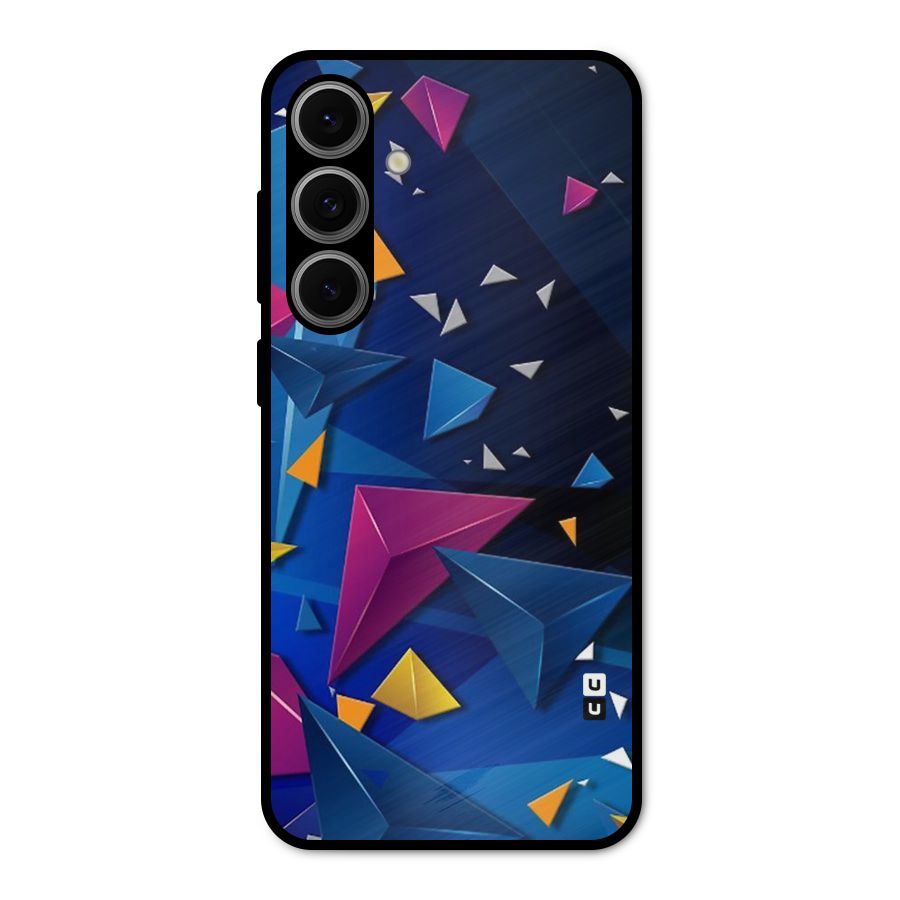 Space Colored Triangles Metal Back Case for Galaxy S24 FE