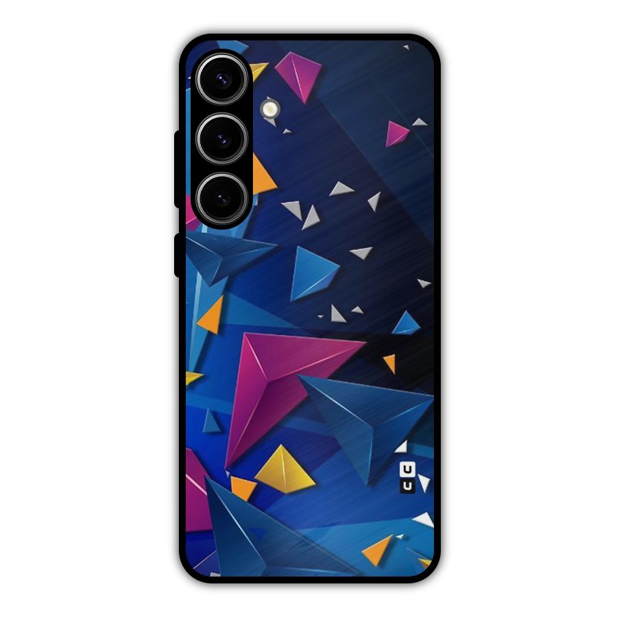 Space Colored Triangles Metal Back Case for Galaxy S24 Plus