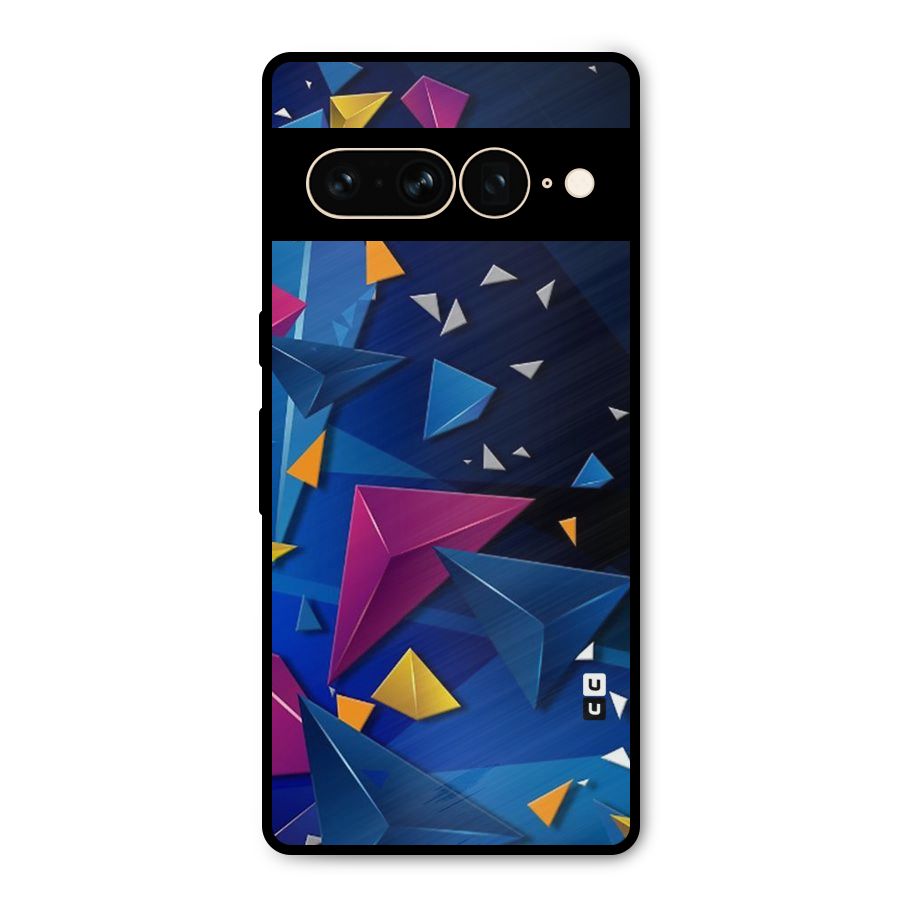 Space Colored Triangles Metal Back Case for Google Pixel 7 Pro
