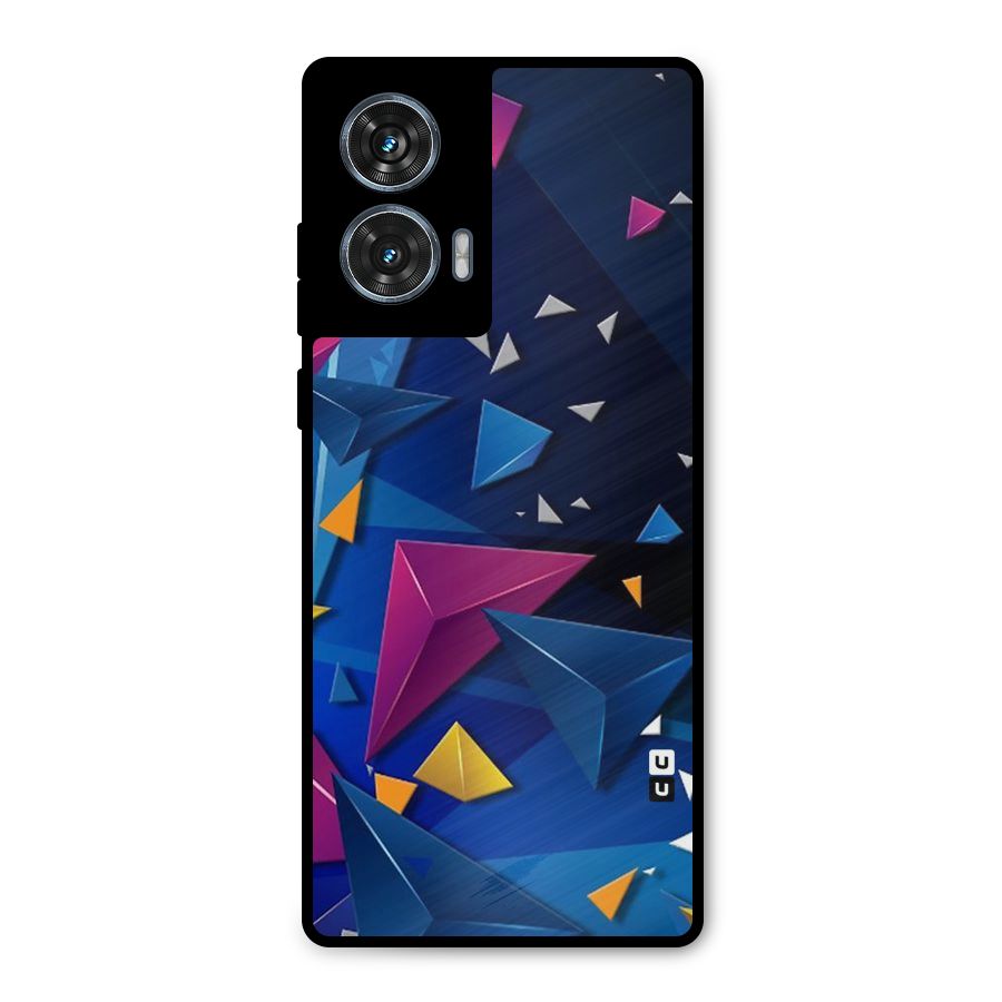 Space Colored Triangles Metal Back Case for Motorola Edge 50 Fusion