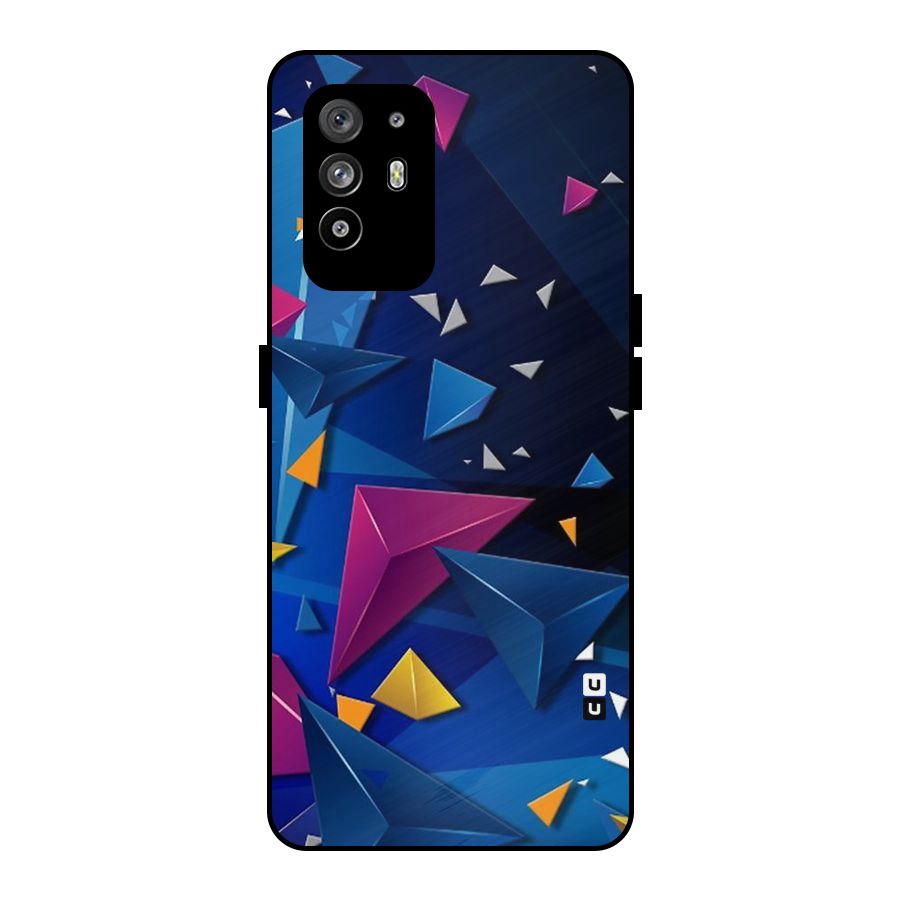 Space Colored Triangles Metal Back Case for Oppo F19 Pro Plus 5G