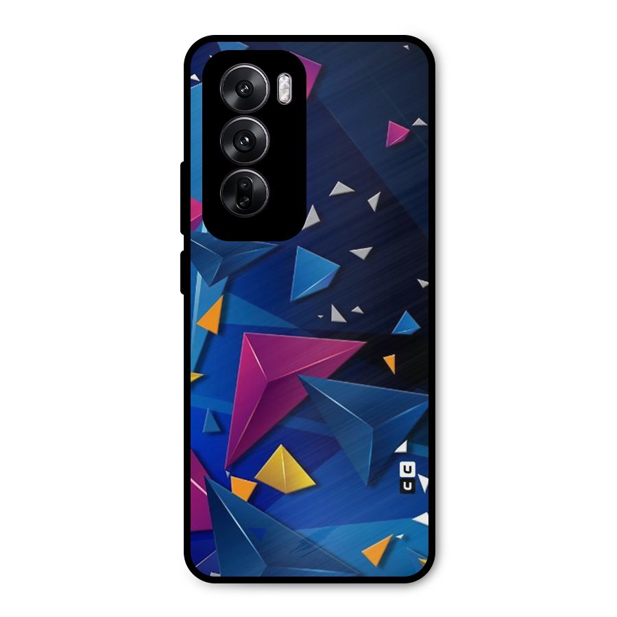 Space Colored Triangles Metal Back Case for Oppo Reno12