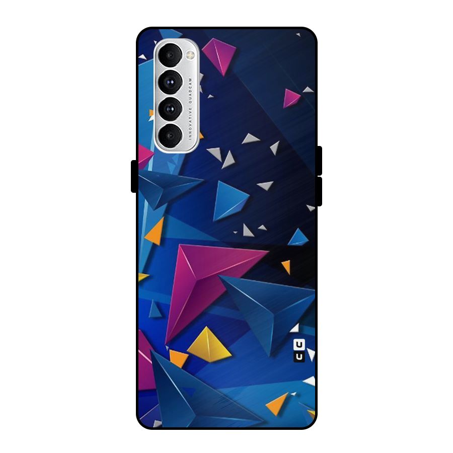 Space Colored Triangles Metal Back Case for Oppo Reno4 Pro