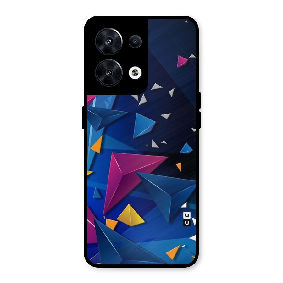 Space Colored Triangles Metal Back Case for Oppo Reno8 5G