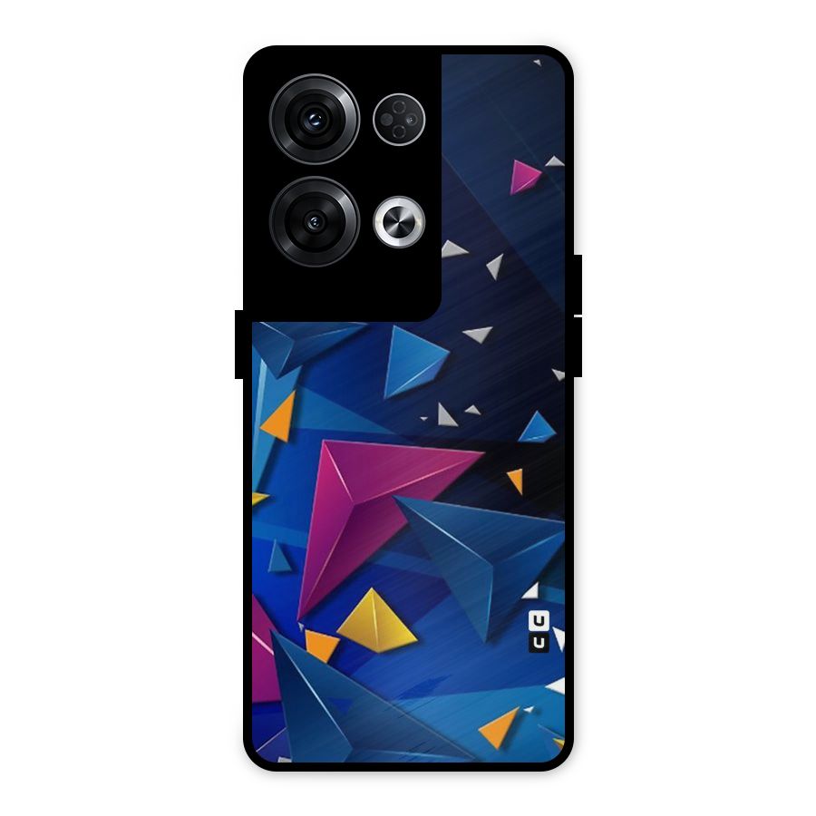 Space Colored Triangles Metal Back Case for Oppo Reno8 Pro 5G