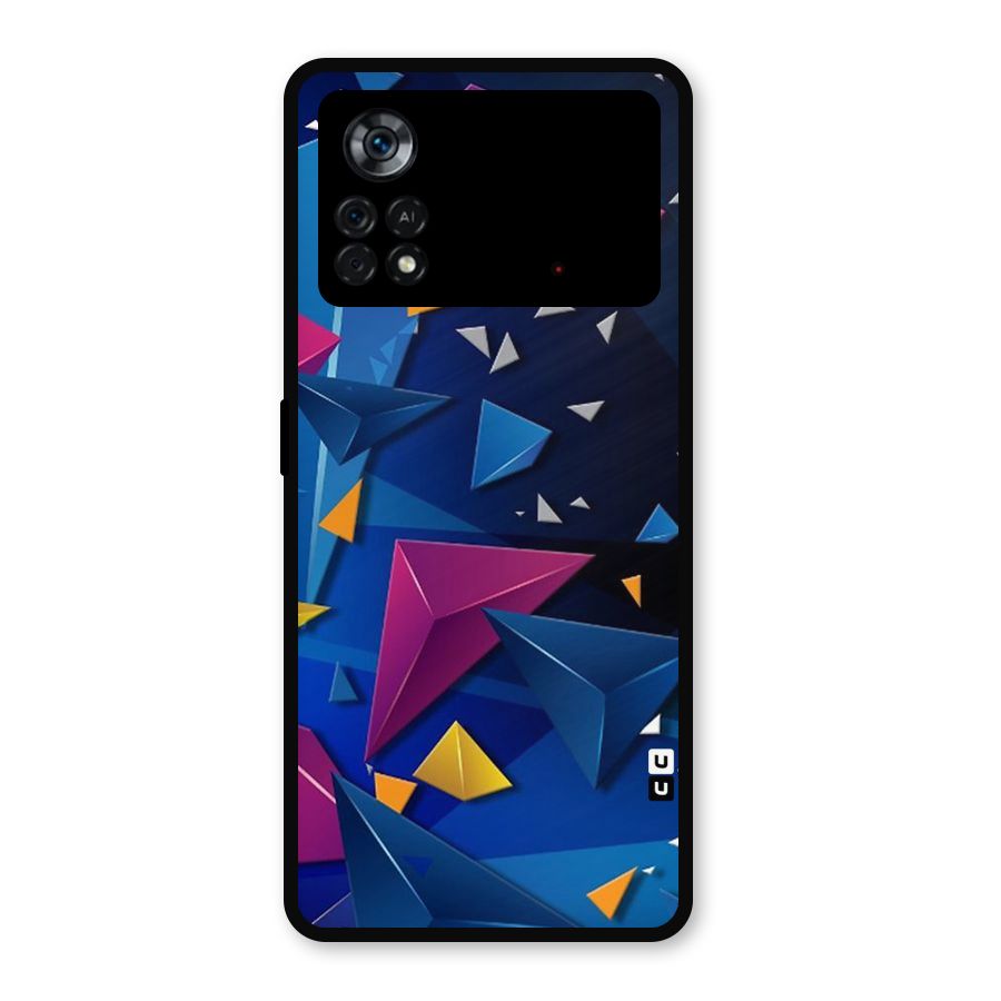 Space Colored Triangles Metal Back Case for Poco X4 Pro 5G