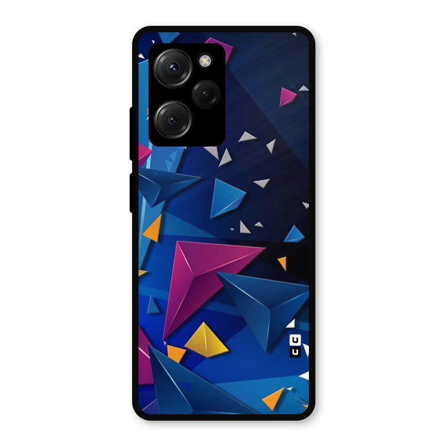 Space Colored Triangles Metal Back Case for Poco X5 Pro