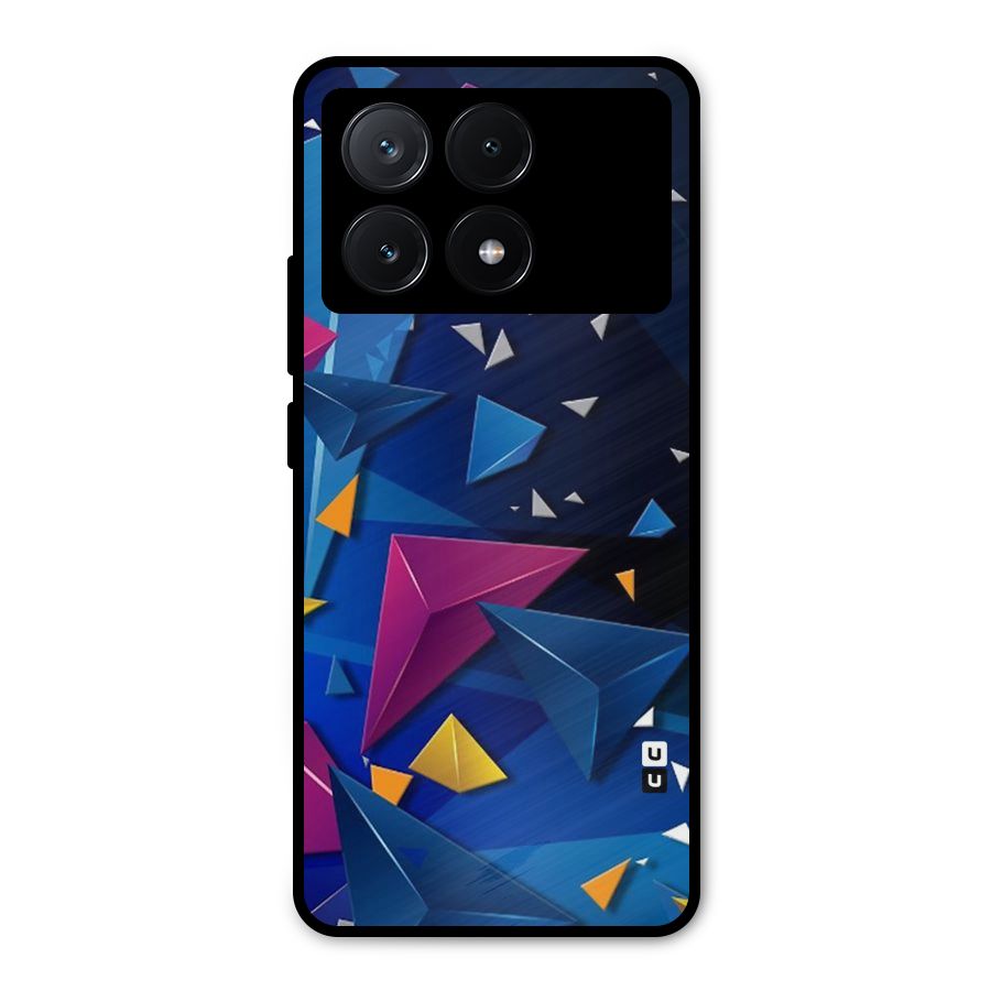 Space Colored Triangles Metal Back Case for Poco X6 Pro