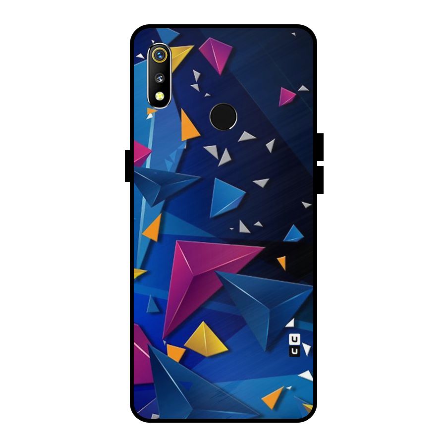 Space Colored Triangles Metal Back Case for Realme 3