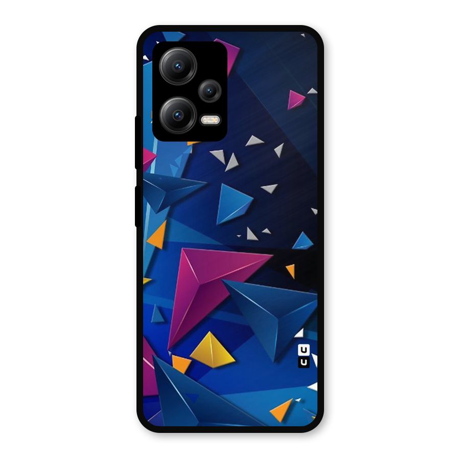 Space Colored Triangles Metal Back Case for Redmi Note 12 5G