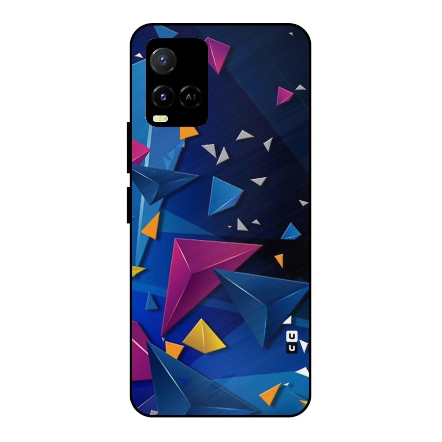 Space Colored Triangles Metal Back Case for Vivo Y33s