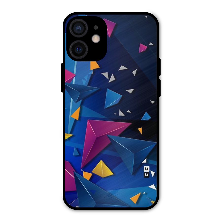 Space Colored Triangles Metal Back Case for iPhone 12 Mini