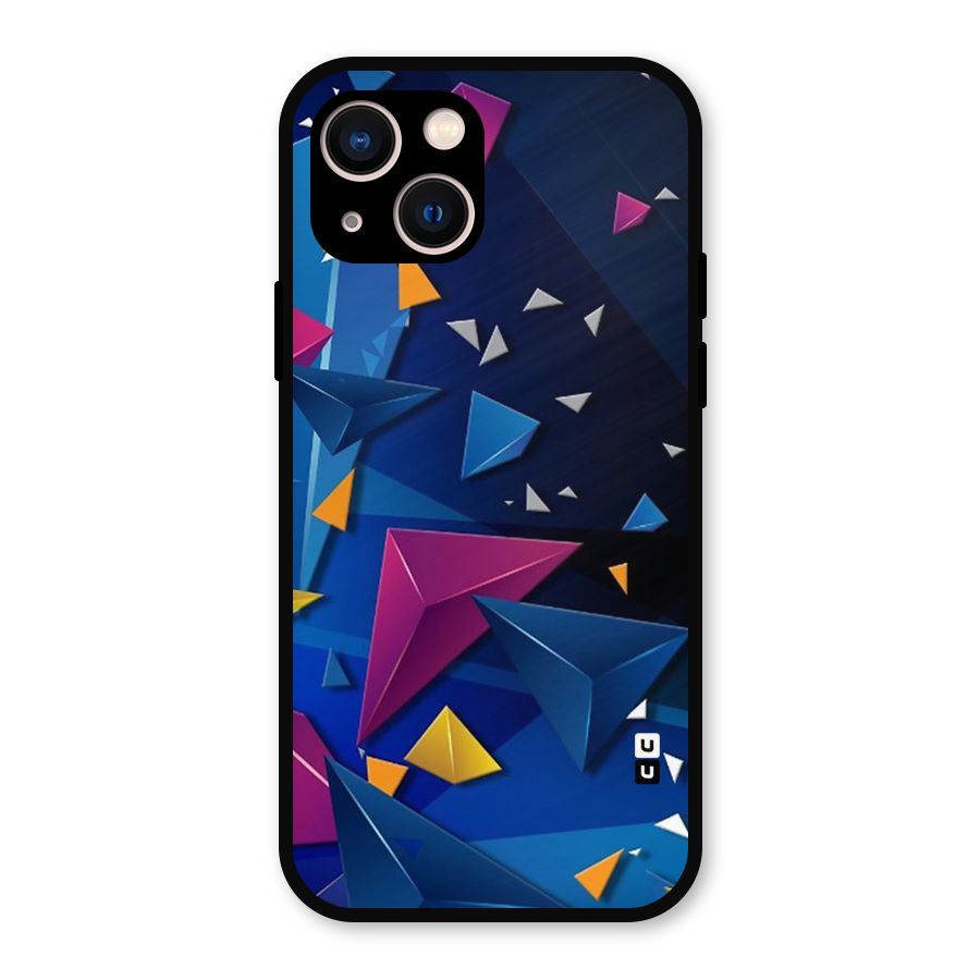Space Colored Triangles Metal Back Case for iPhone 13
