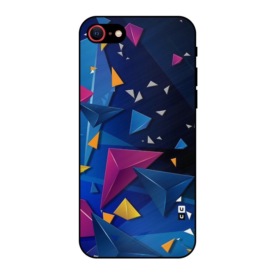 Space Colored Triangles Metal Back Case for iPhone SE 2020