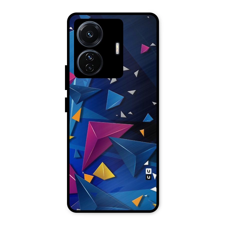 Space Colored Triangles Metal Back Case for iQOO Z6