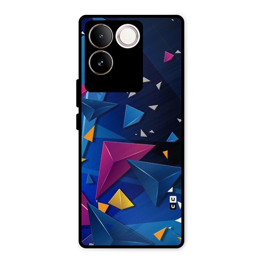 Space Colored Triangles Metal Back Case for iQOO Z7 Pro