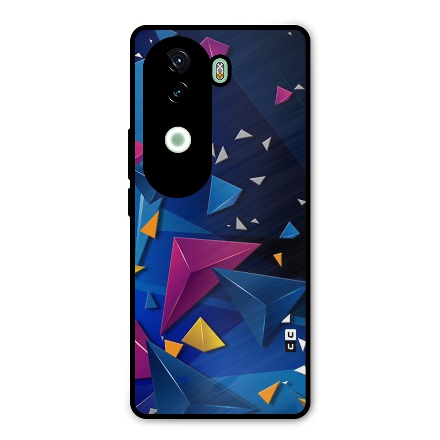 Space Colored Triangles Metal Back Case for iQOO Z9s