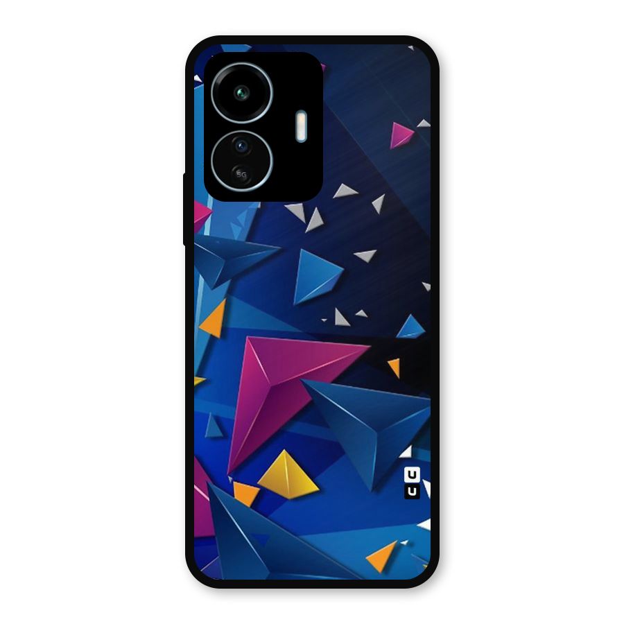 Space Colored Triangles Metal Back Case for vivo iQOO Z6 Lite 5G