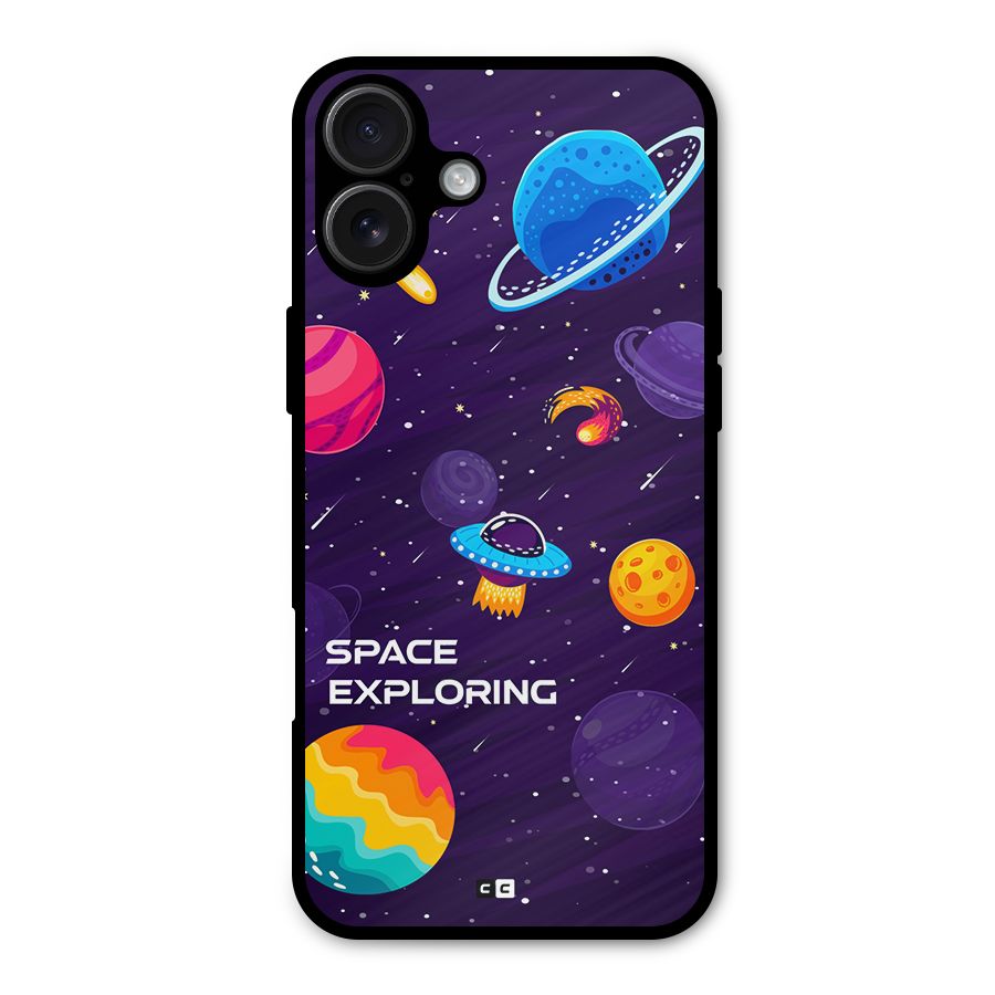 Space Exploring Metal Back Case for iPhone 16 Plus