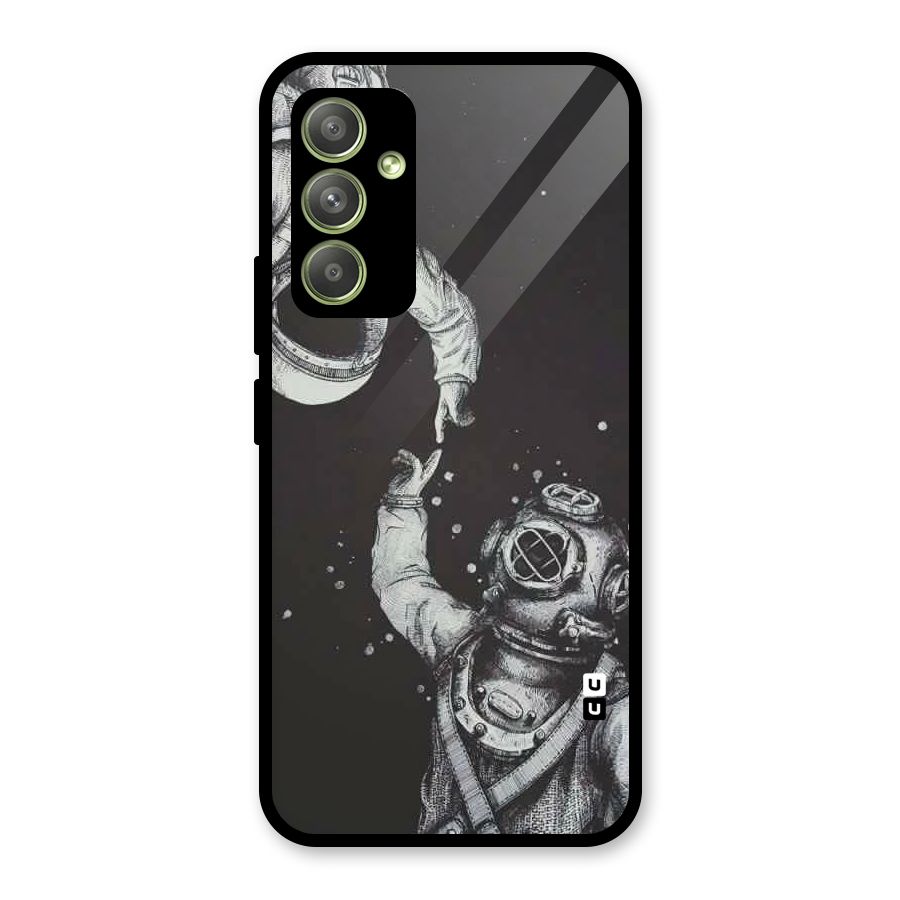 Space Meeting Glass Back Case for Galaxy A54