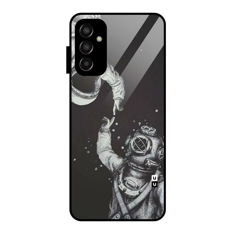 Space Meeting Glass Back Case for Galaxy F13