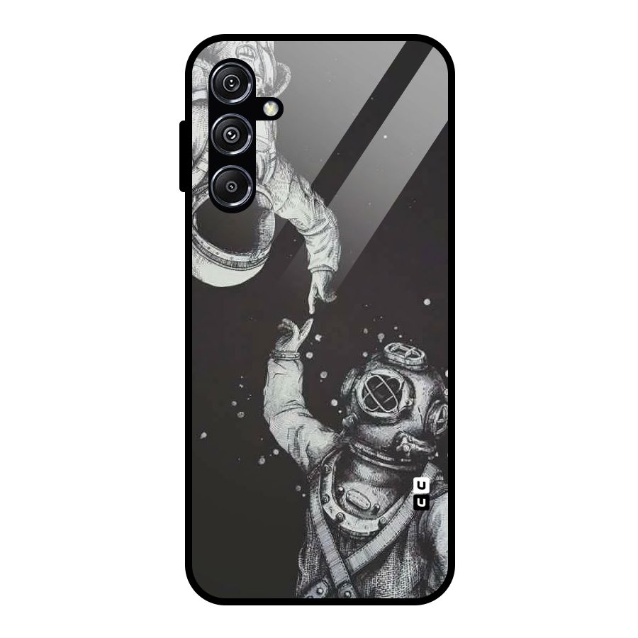 Space Meeting Glass Back Case for Galaxy M34 5G