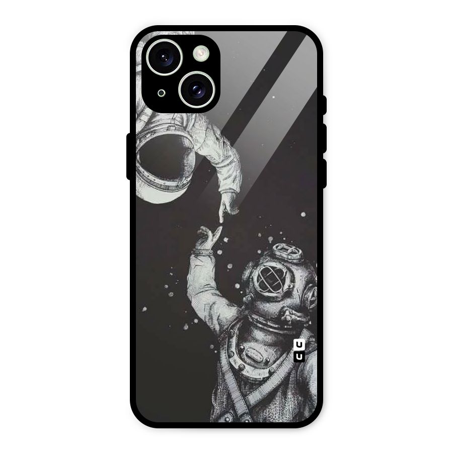Space Meeting Glass Back Case for iPhone 15 Plus