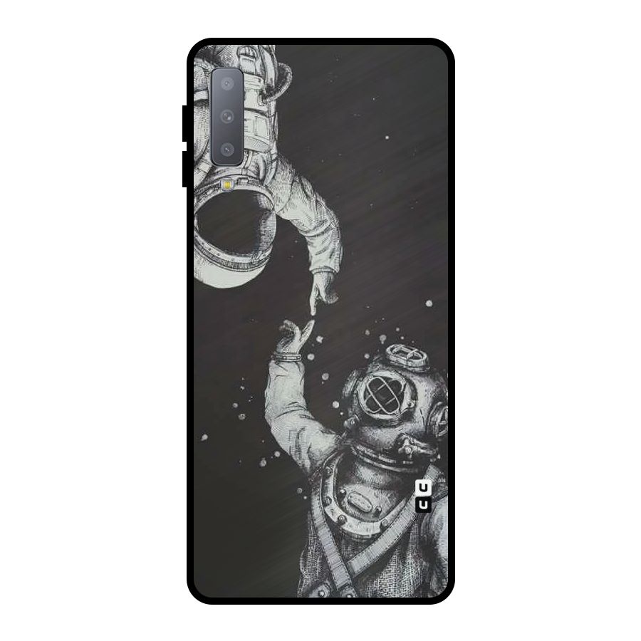 Space Meeting Metal Back Case for Galaxy A7 (2018)