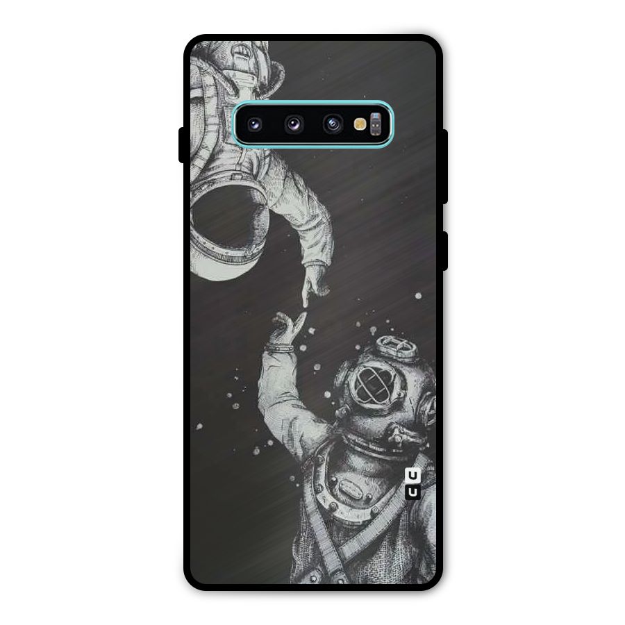 Space Meeting Metal Back Case for Galaxy S10 Plus