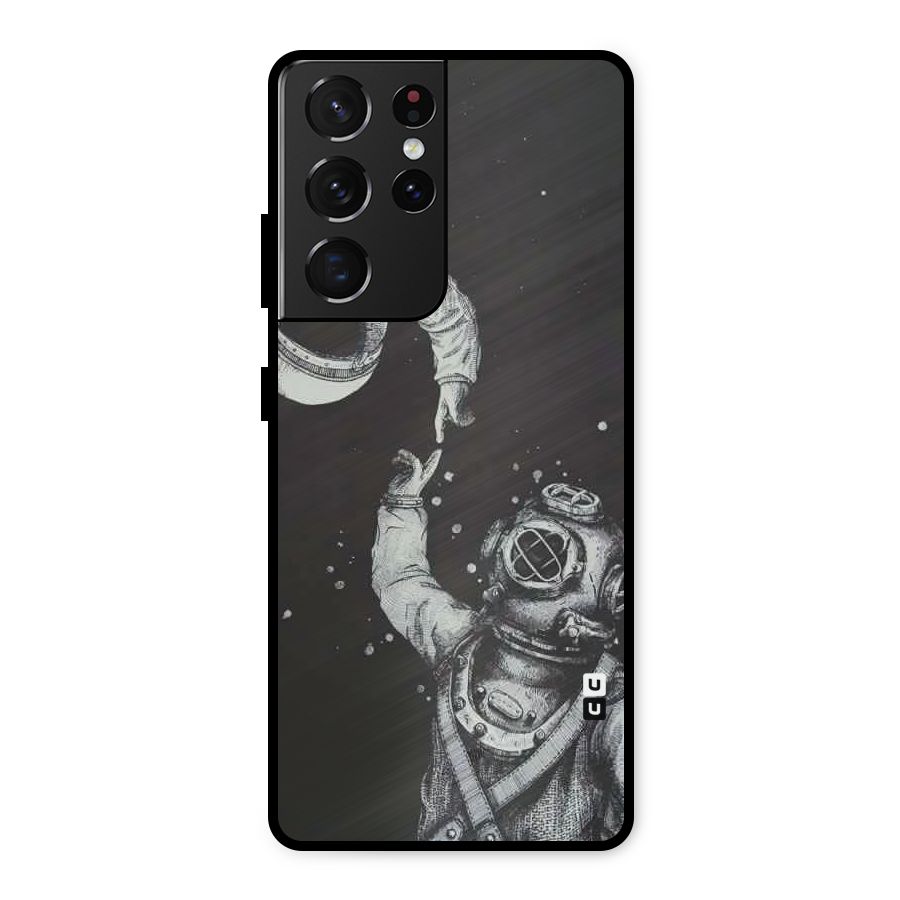 Space Meeting Metal Back Case for Galaxy S21 Ultra 5G